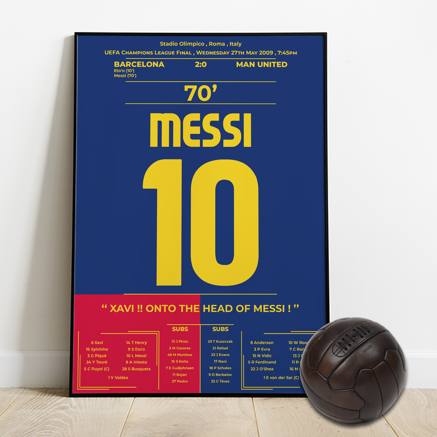 Messi's goal for FCB vs MAN UTD - UCL Final - 2009