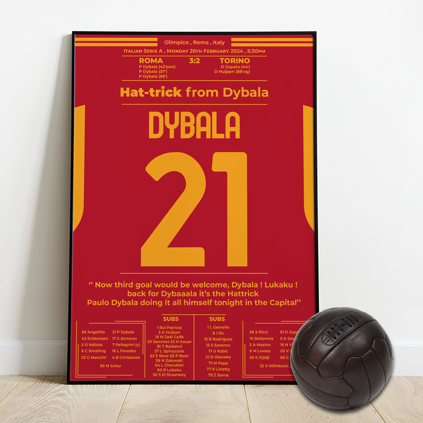 Dybala's Hat-trick With Roma against Torino - SERIE A 2024