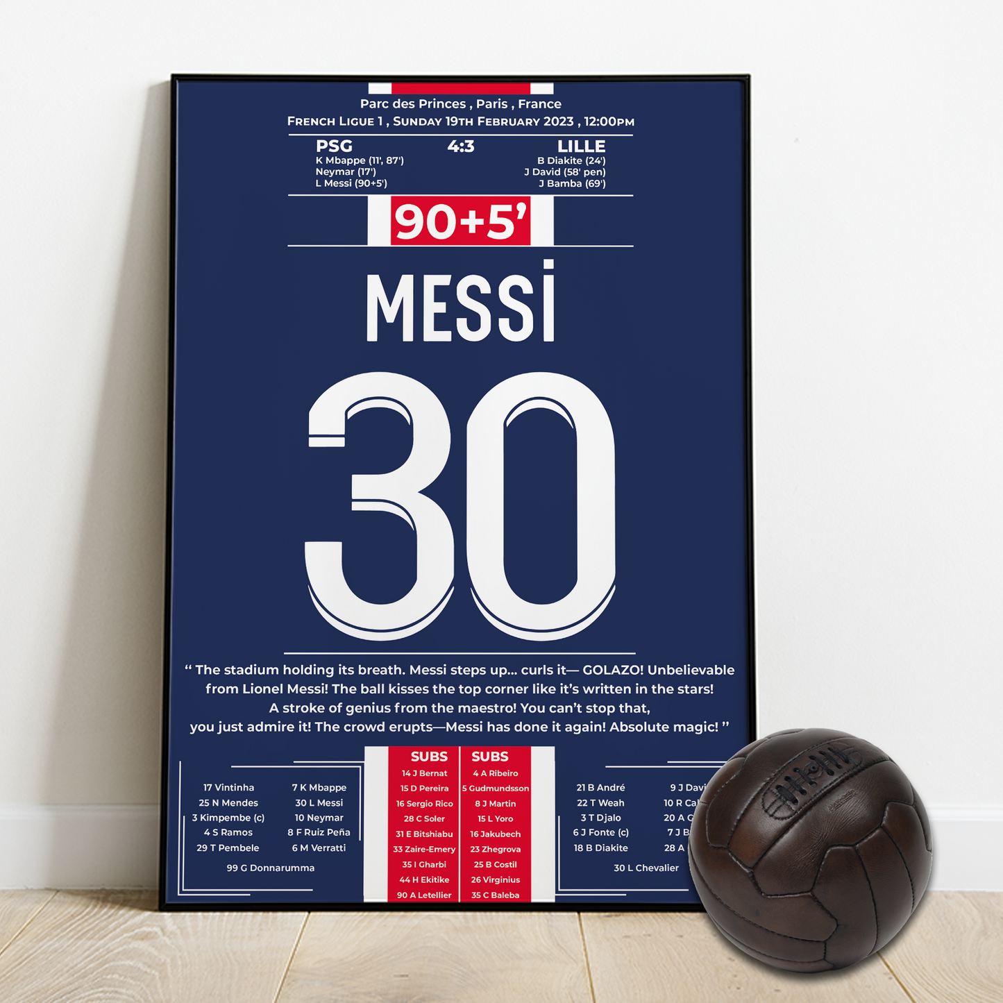 Messi's double for PSG vs Lille - French league 2023