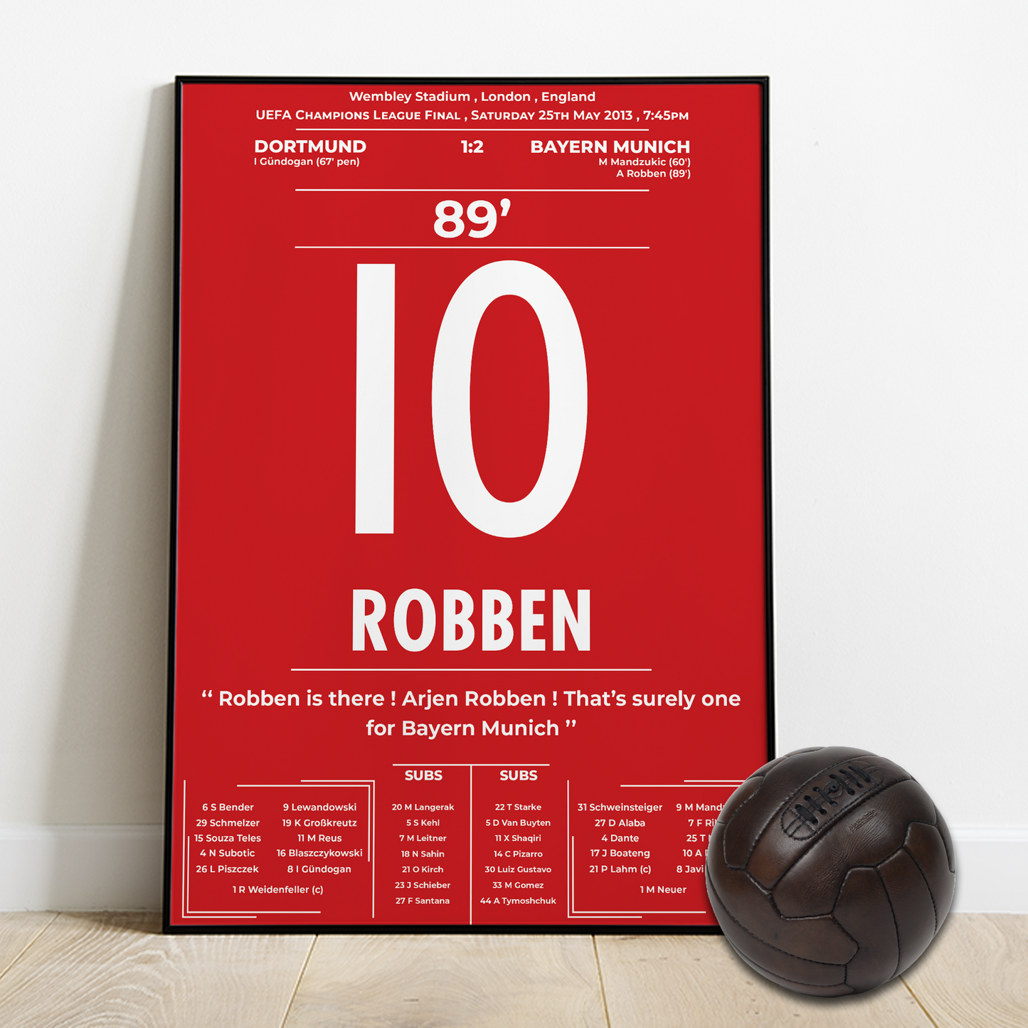 Robben's Goal for Bayern FC vs Dortmund - UCL final 2013