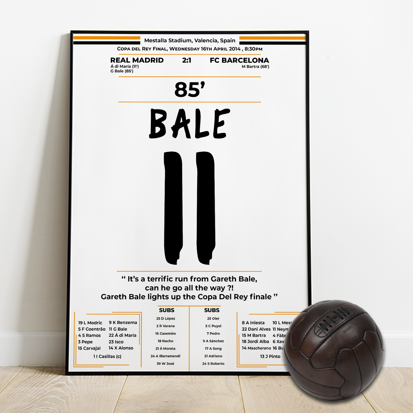 Bale's Goal in el Clásico vs Barcelona 2014 Copa del Rey