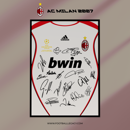 AC Milan UEFA Champions League Final 2007 Squad Signed Frame