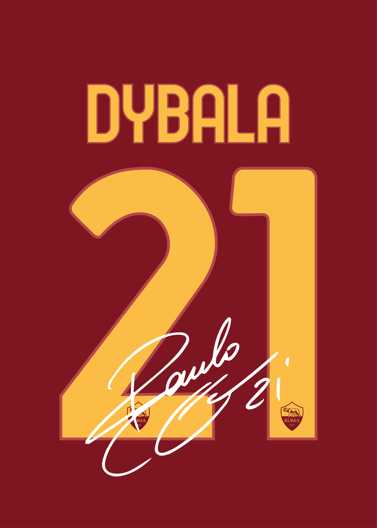 Paulo Dybala AS Roma Signed Frame