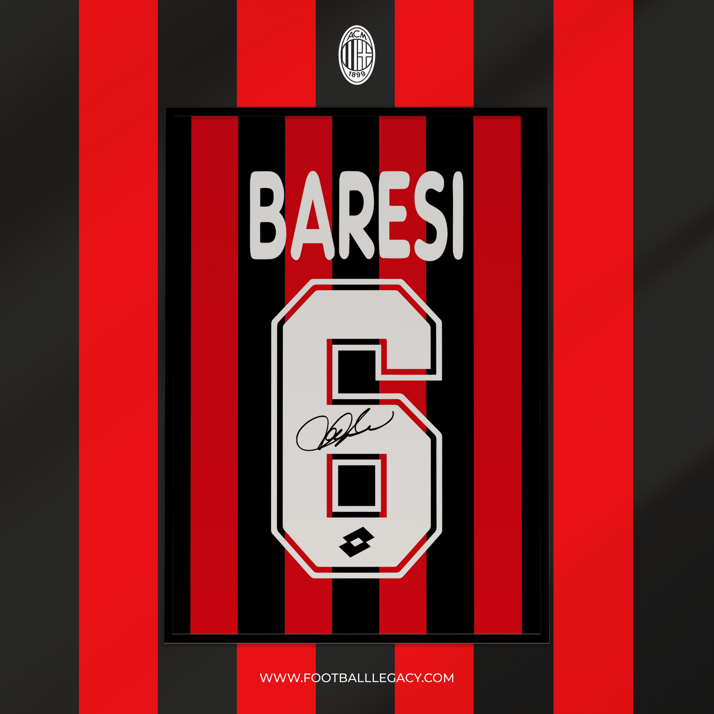 Franco Baresi AC Milan Legend Signed Frame