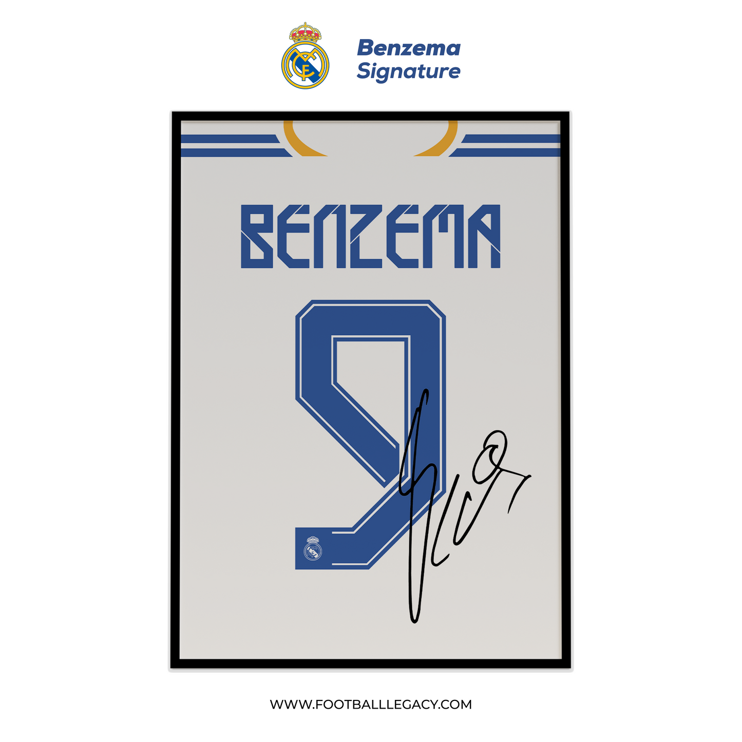 Karim Benzema Real Madrid 2021/2022 Legendary Season Signed Frame