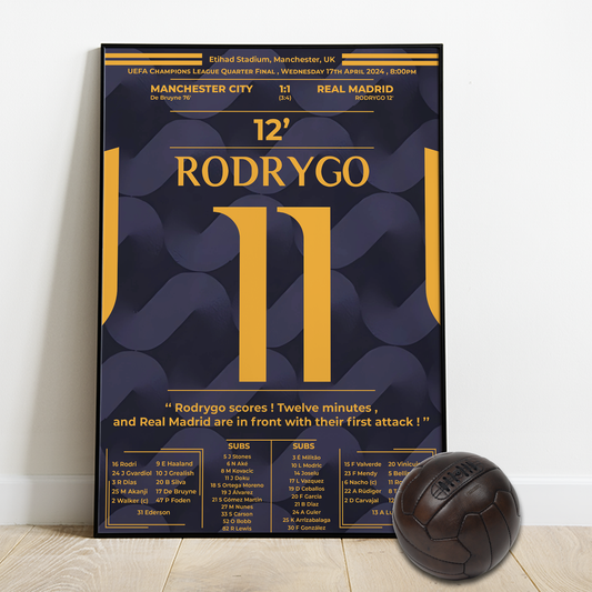 Rodrygo's Goal against Man city in the UCL quarter final 2024