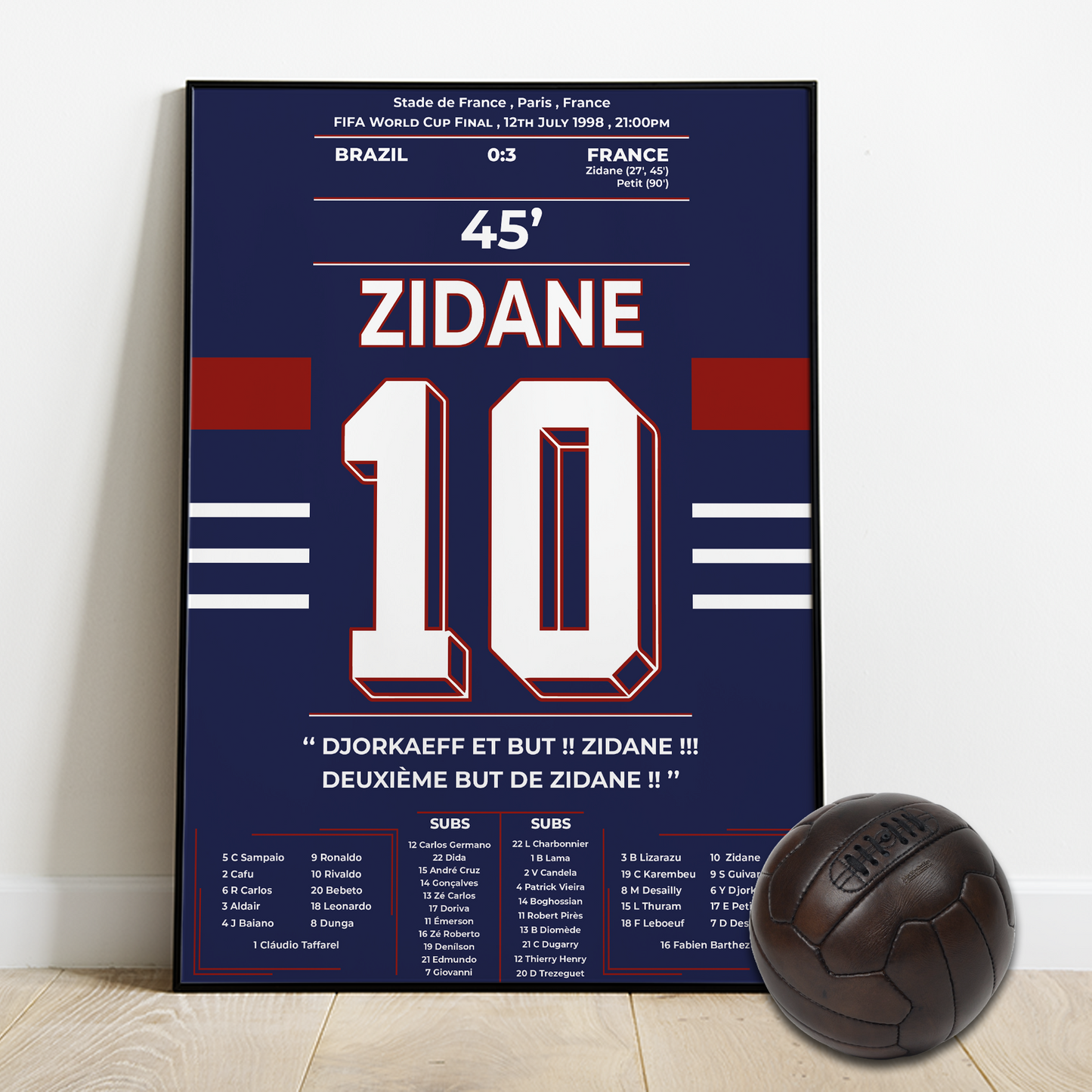 Zidane's performance in the World cup final 1998