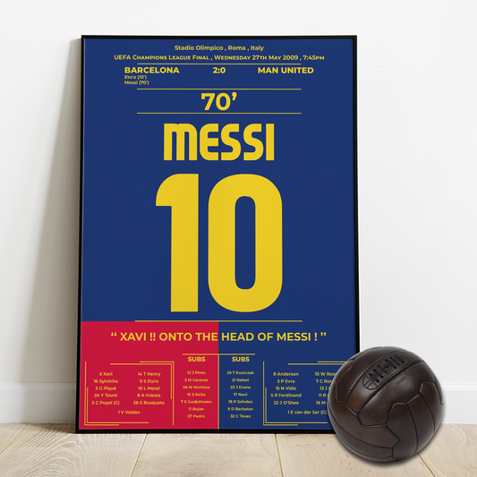 Messi's goal for FCB vs MAN UTD - UCL Final - 2009