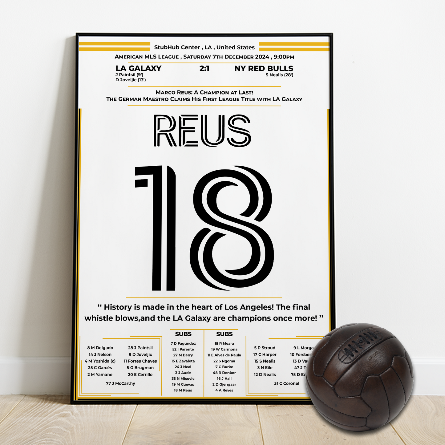 REUS's first title with LA GALAXY