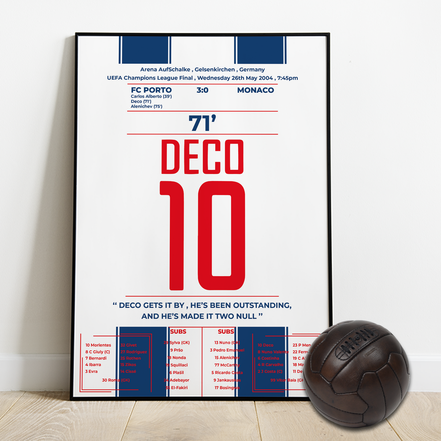 Deco's Goal with Porto vs Monaco in the UCL Final 2004