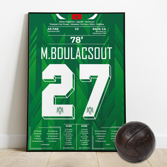 Mohamed Boulacsout's Decisive Goal for Raja Casablanca in the throne cup final 2024