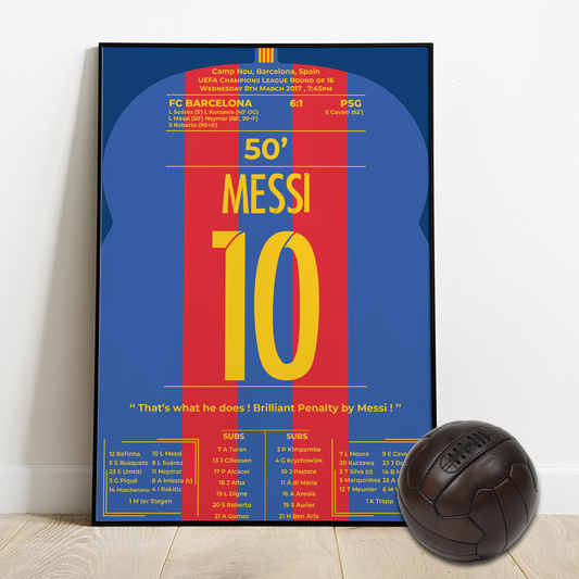 Messi's goal against PSG in the UCL round of 16