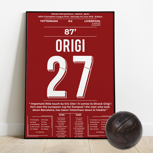 Origi's goal vs tottenham in the UCL final