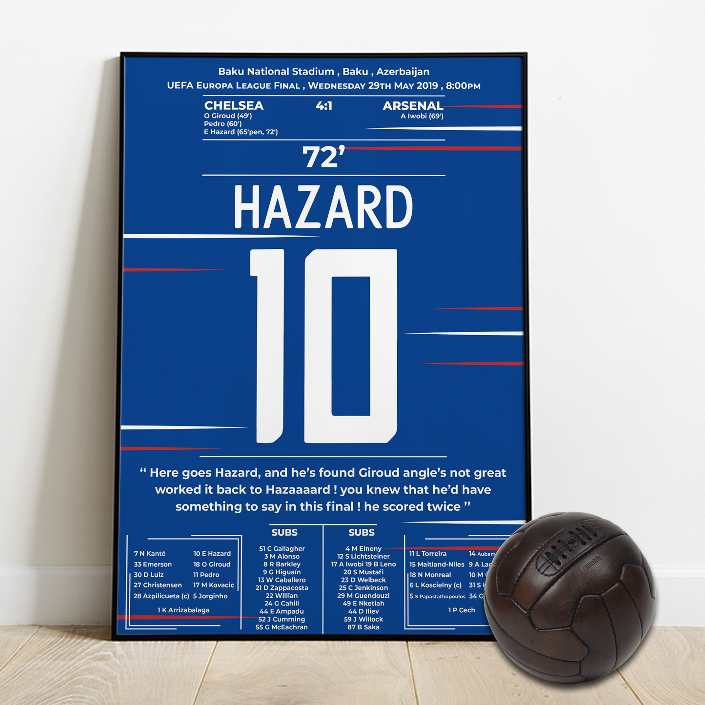 Hazard's Goal for Chelsea Vs Arsenal in the EUROPA LEAGUE Final 2019