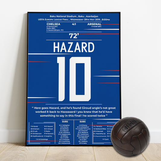 Hazard's Goal for Chelsea Vs Arsenal in the EUROPA LEAGUE Final 2019