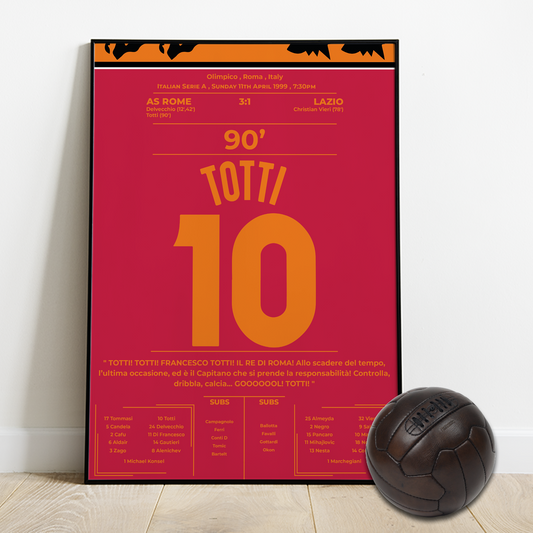 Totti’s Iconic Derby Brace Shines in 1999 Rome Derby Victory Against Lazio