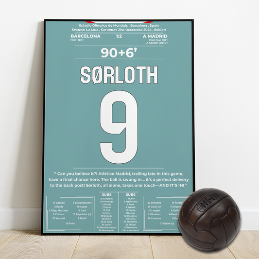 SORLOTH's goal for A MADRID vs BARCELONA - LA LIGA 2024