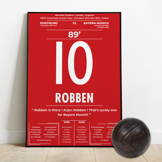 Robben's Goal for Bayern FC vs Dortmund - UCL final 2013