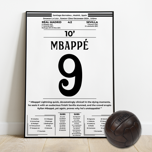Mbappe's goal for Madrid vs Sevilla - La liga 2024