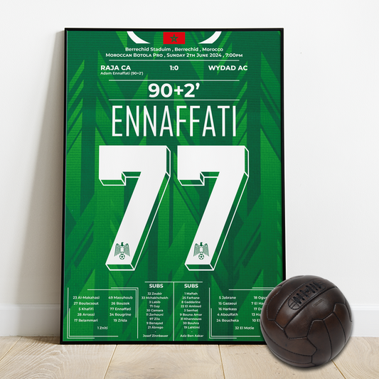 Ennaffati’s Last-Minute Stunner: The Free-Kick That Crowned Raja Casablanca Champions!