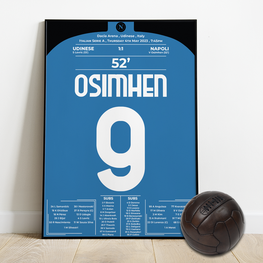 Osimhen’s Historic Strike vs Udinese – Napoli Crowned Champions