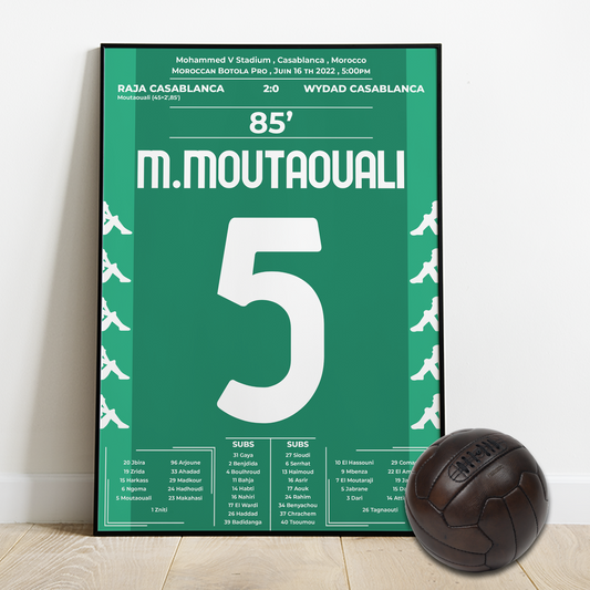 Moutaouali's Double Secures Victory for Raja Casablanca Against Wydad