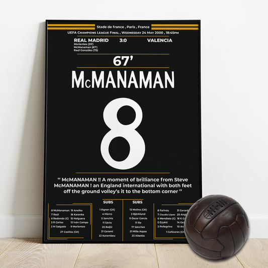 McManaman's volley with Madrid Vs Valencia in the UCL final 2000