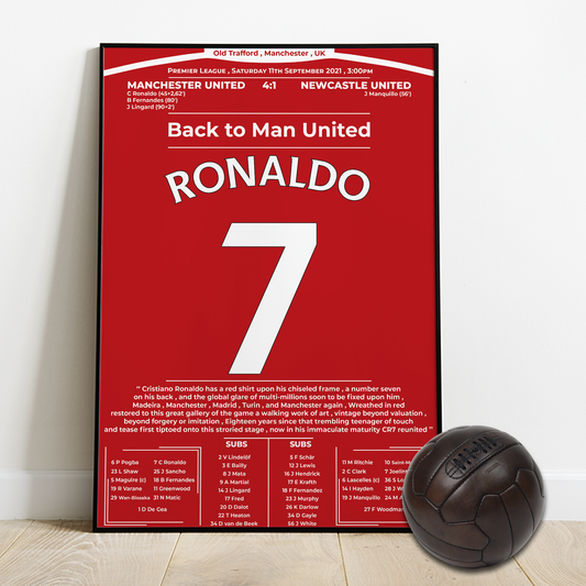 Ronaldo's first Match with MAN UTD after his comeback in 2021