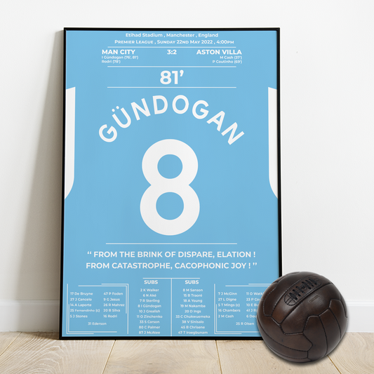 GUNDOGAN's goals for MAN CITY vs ASTON VILLA - Premier league 2022