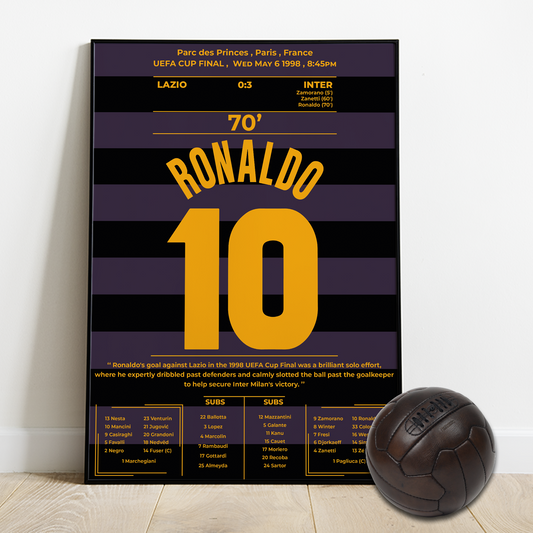 Ronaldo Nazário Legendary goal for Inter vs Lazio UEFA CUP final 1998