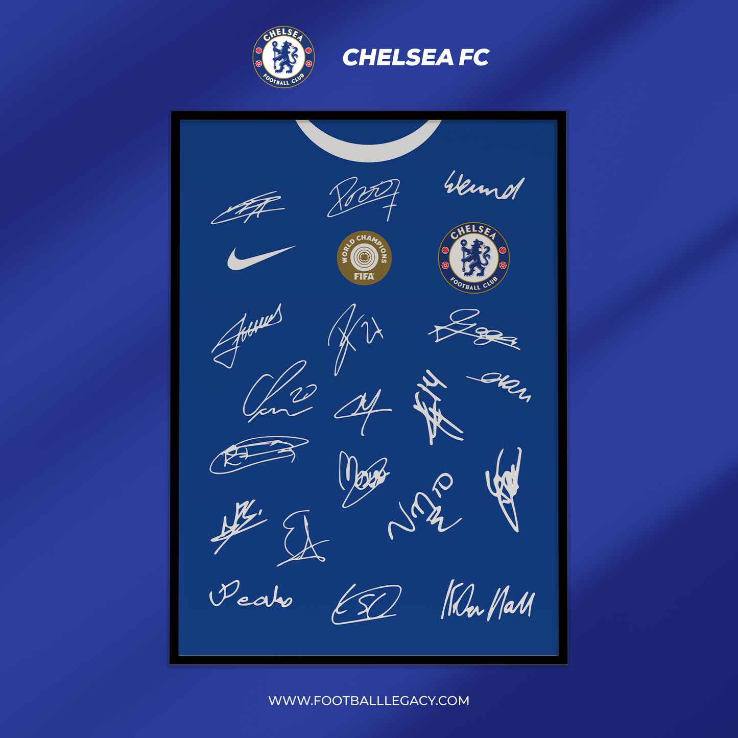 Chelsea FC FIFA Club World Cup Final Squad Signed Frame