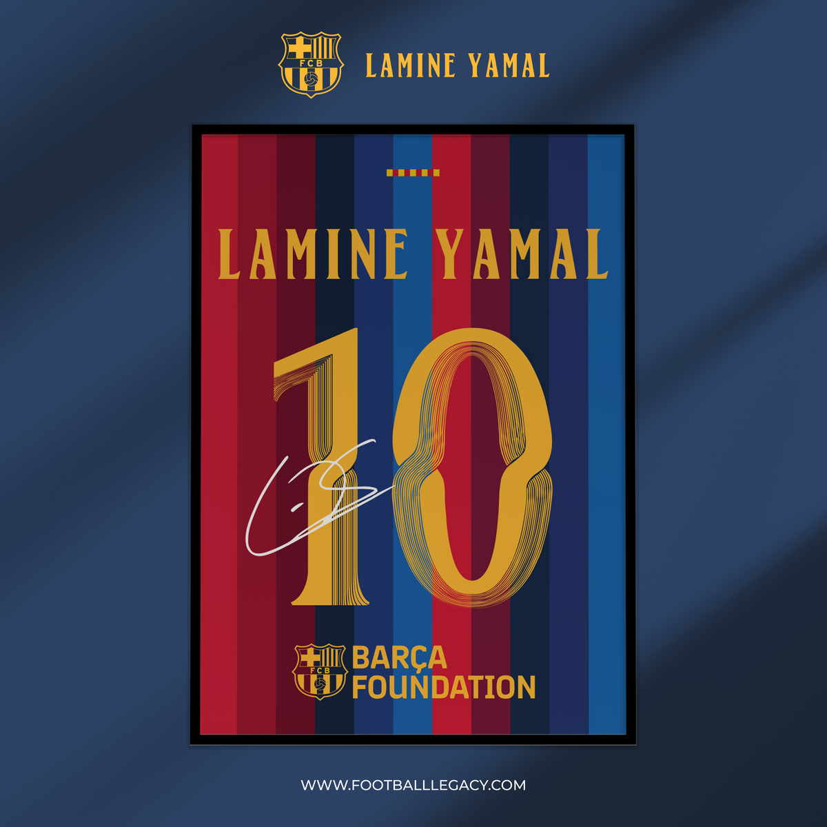 Lamine Yamal Barcelona 2026 Signed Frame