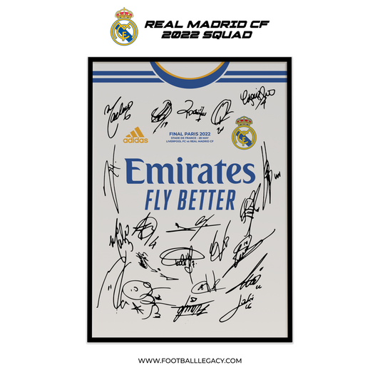 Real Madrid UEFA Champions League Final 2022 Squad Signed Frame