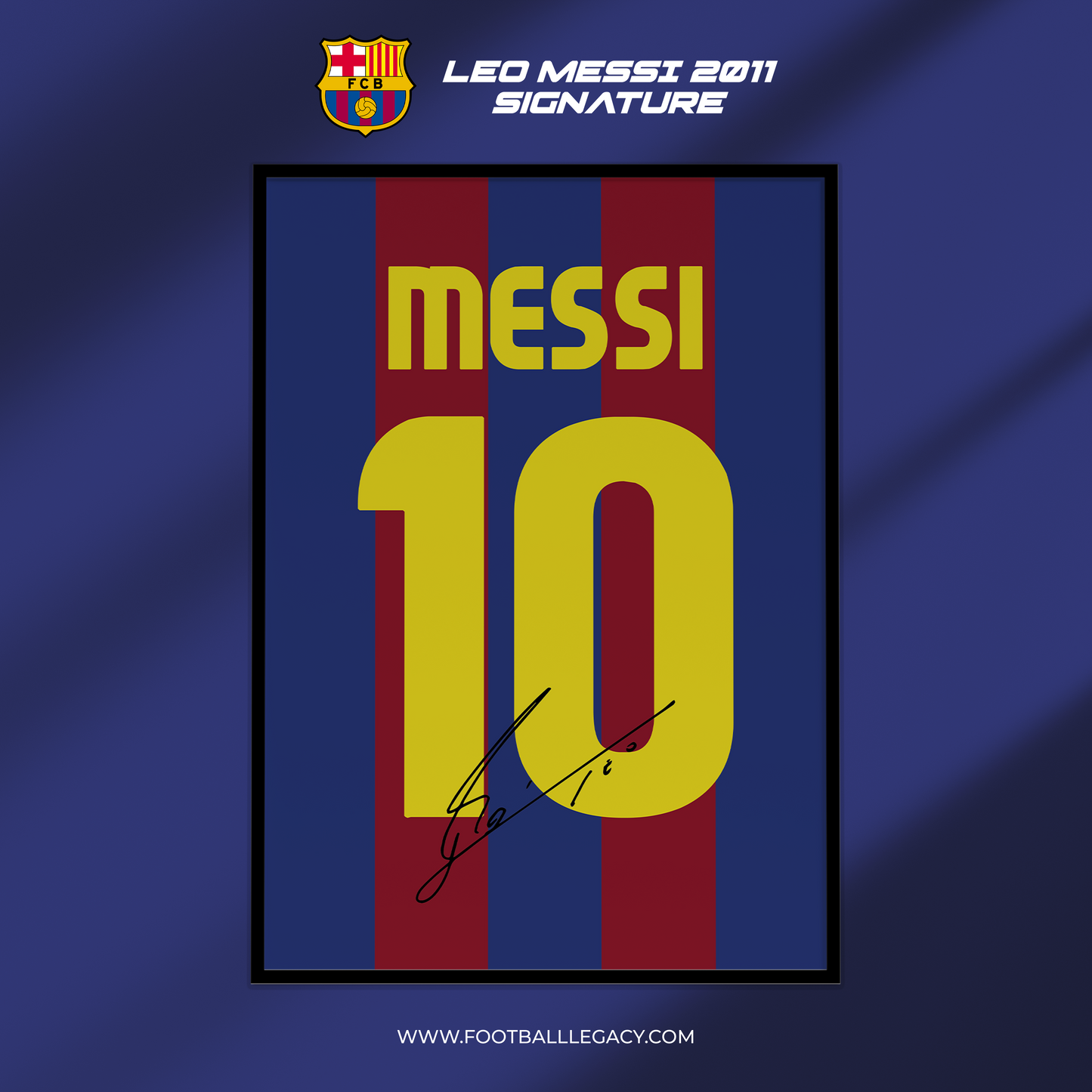 Lionel Messi Barcelona 2011 Legendary Season Signed Frame