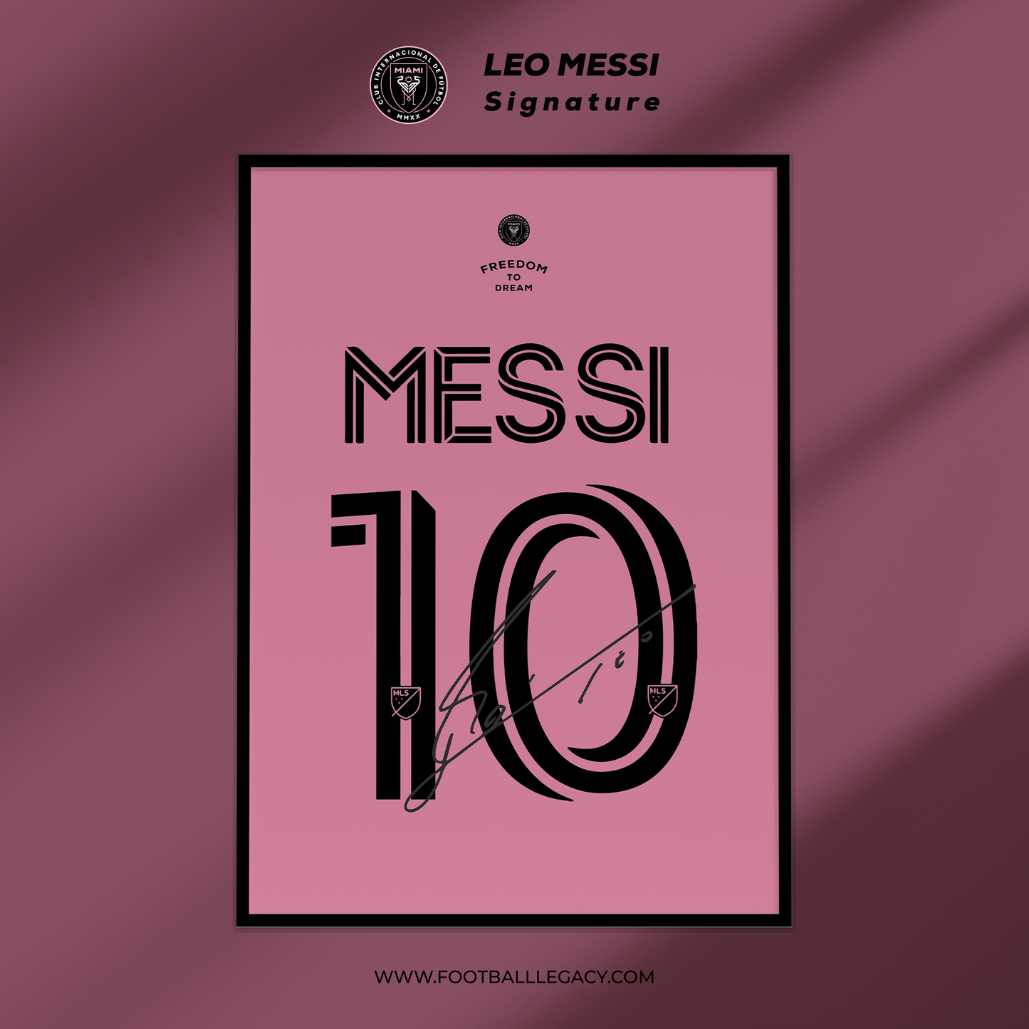 Lionel Messi Inter Miami Signed Collector Frame