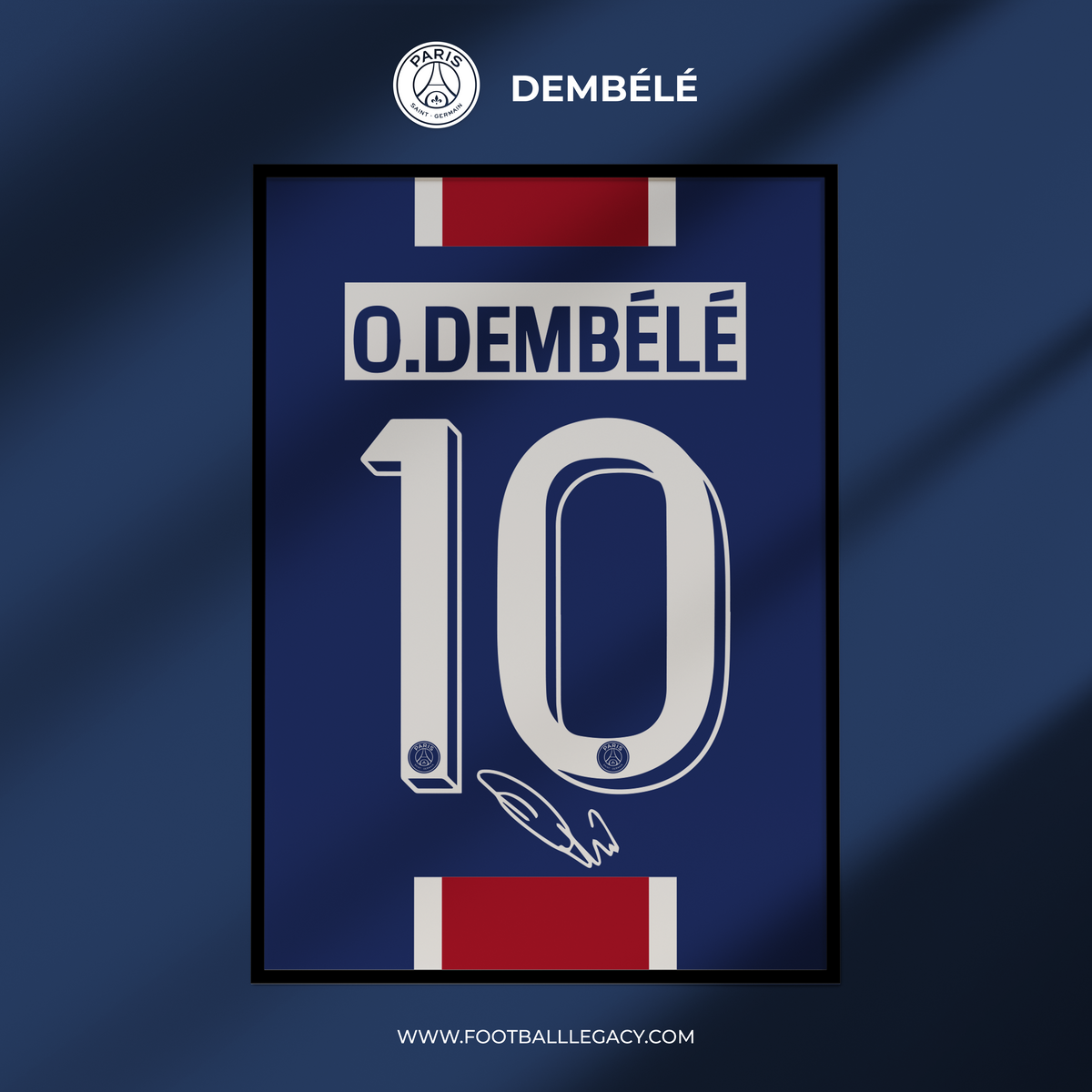 Ousmane Dembélé PSG 2026 Ultimate Legacy Signed Frame