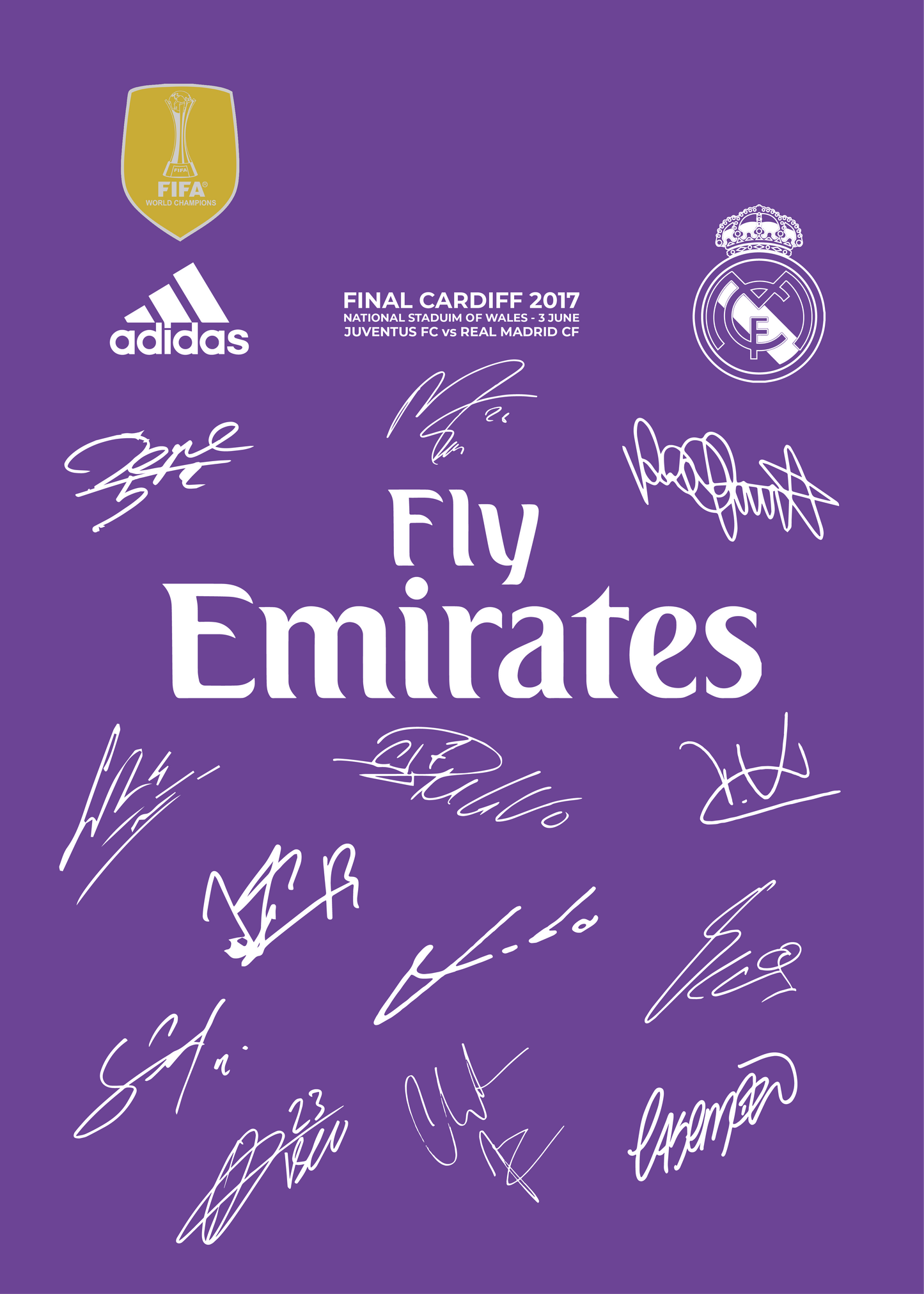 Real Madrid UEFA Champions League 2017 Squad Signed Frame