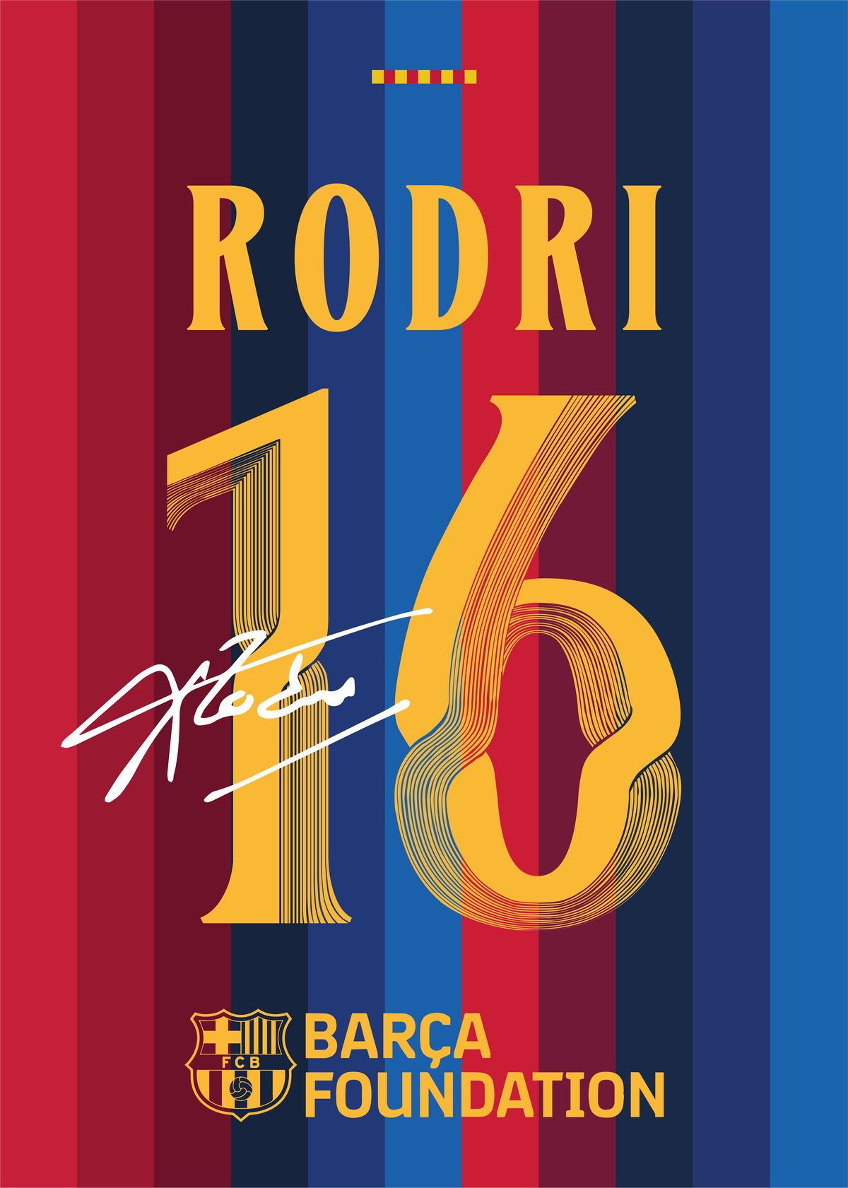 Rodri Barcelona 2026 Signed Frame