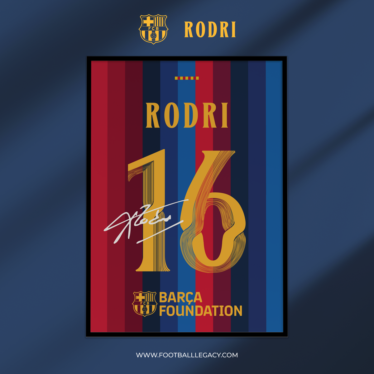 Rodri Barcelona 2026 Signed Frame