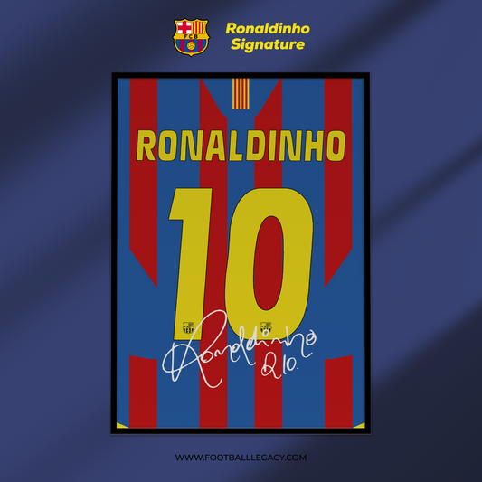 Ronaldinho Barcelona 2006 Golden Era Signed Frame