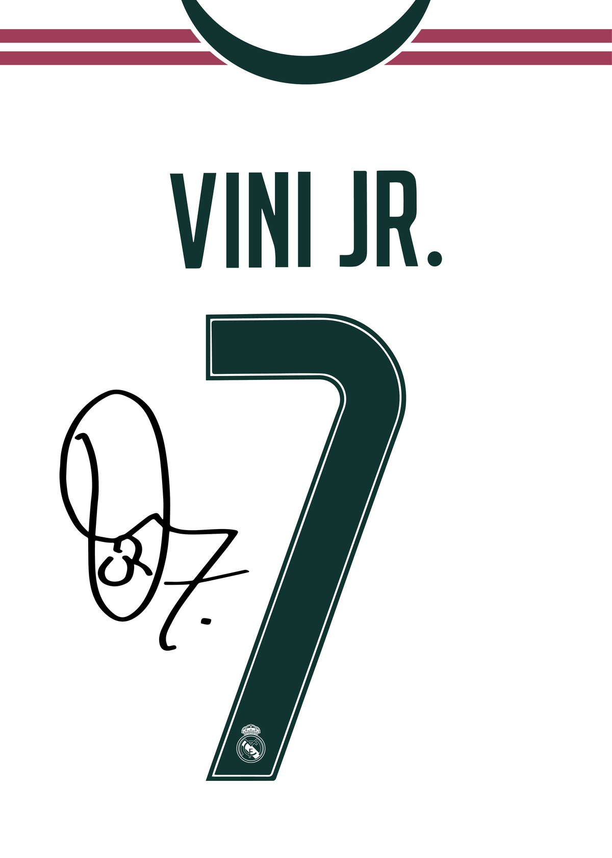 Vinícius Júnior Real Madrid 2026 Signed Frame